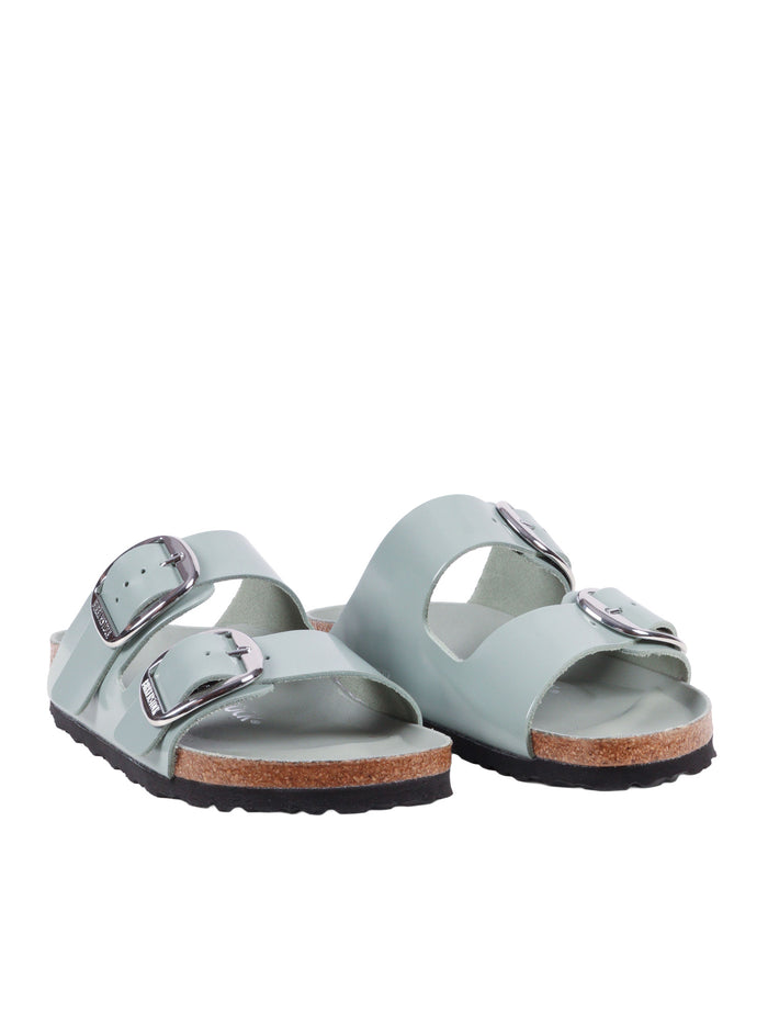 Arizona Big Buckle HEX shine pure sage,Natural Lea Light Blue Leather Sole In Eva Sandal