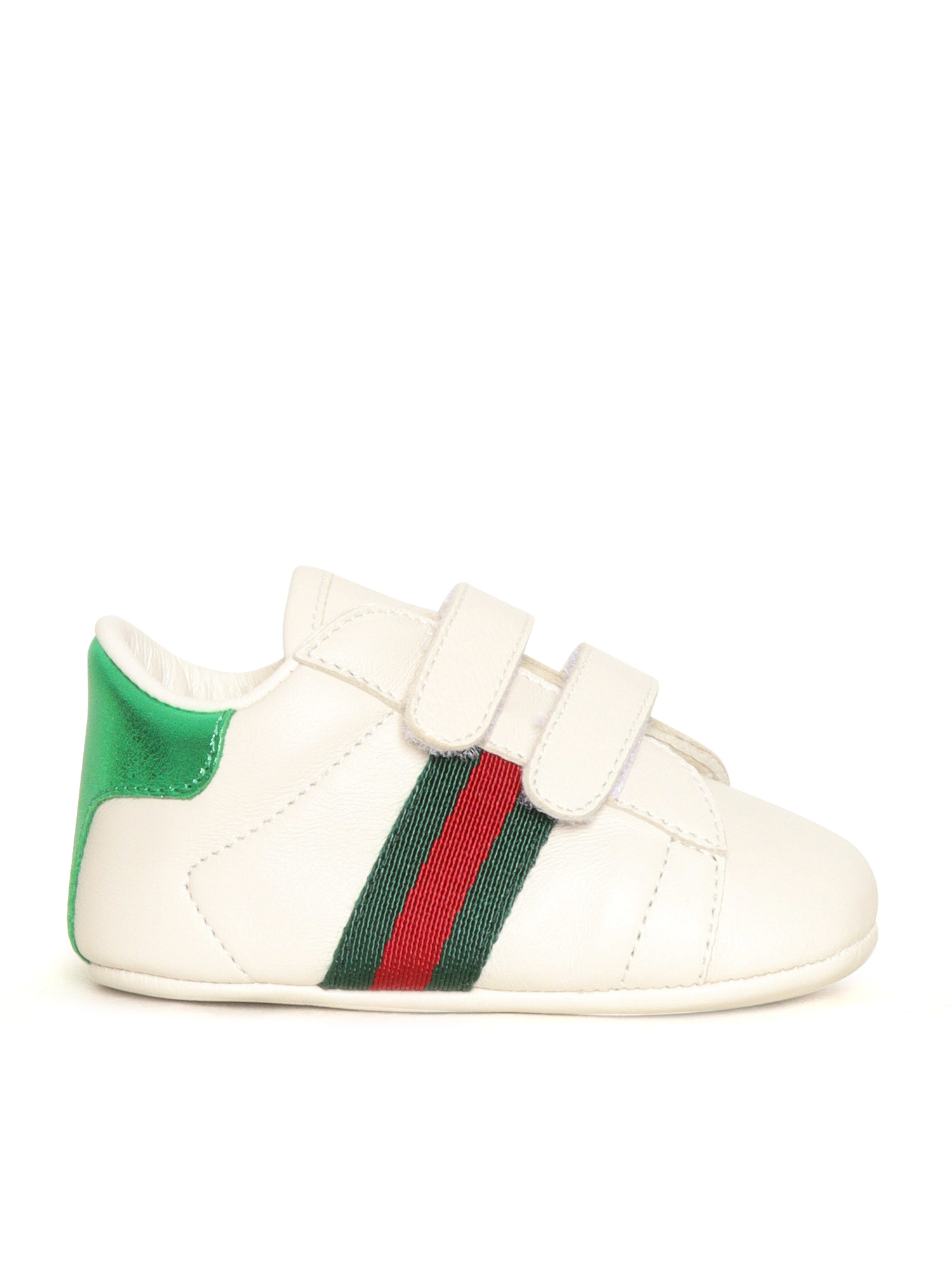 BABY NEW ACE SNKR LTH W-WEB White Calfskin Fabric 2 Polyamide Kid Sneaker