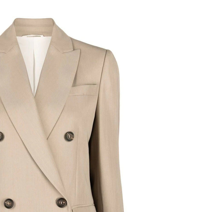Wool Jacket Beige Virgin Viscose