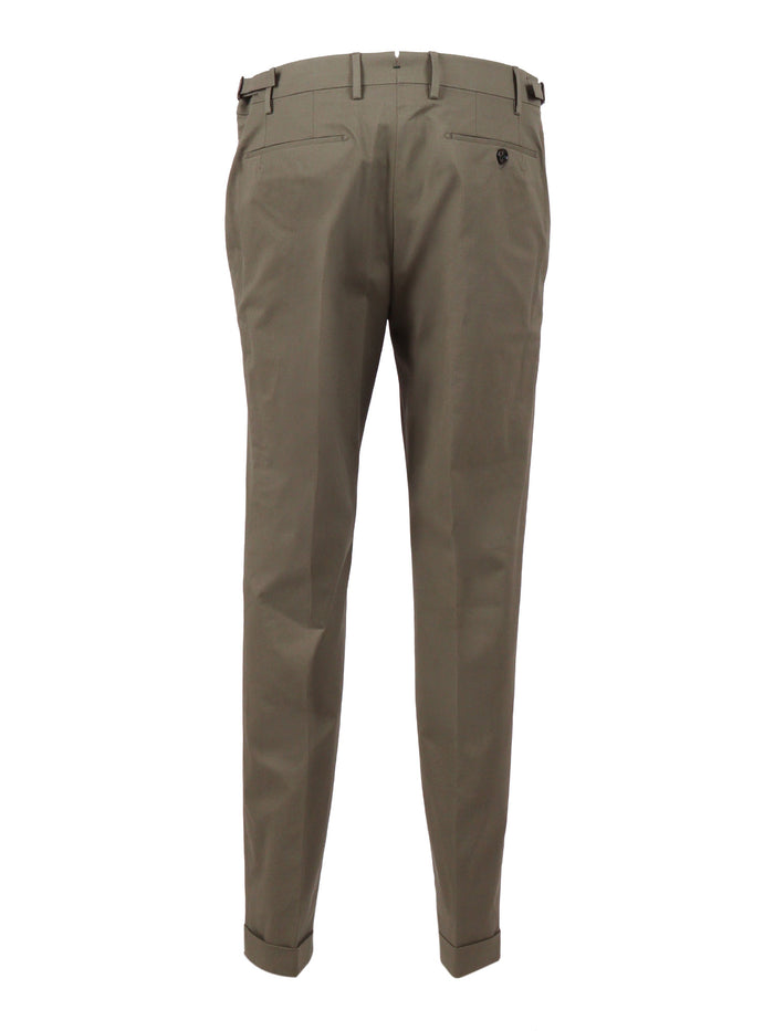 Retrolong Pants Green Cotton Elastane