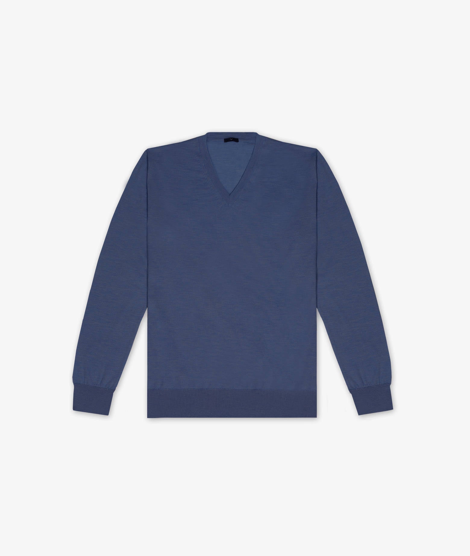 V-Neck Cashmere And Silk Sweater Alaska Blue V Neck