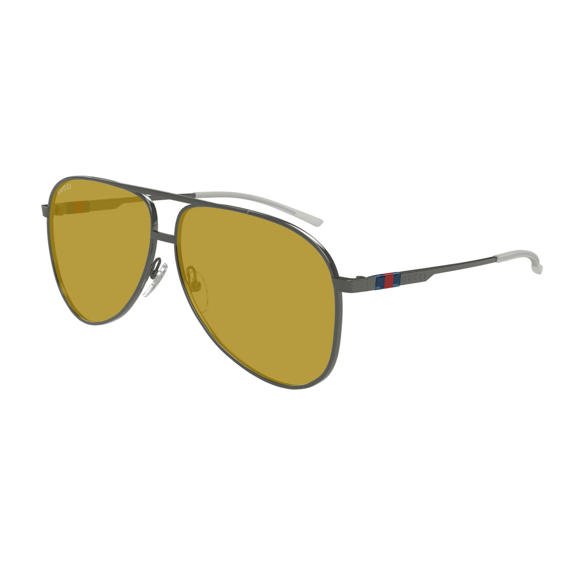 Gucci GG1677S Linea Web 003 Ruthenium Brown Grigio Metal Occhiali Da Sole