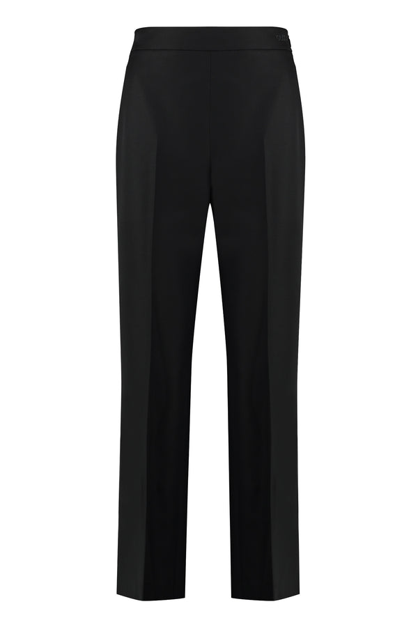 Wool Flared Trousers Black