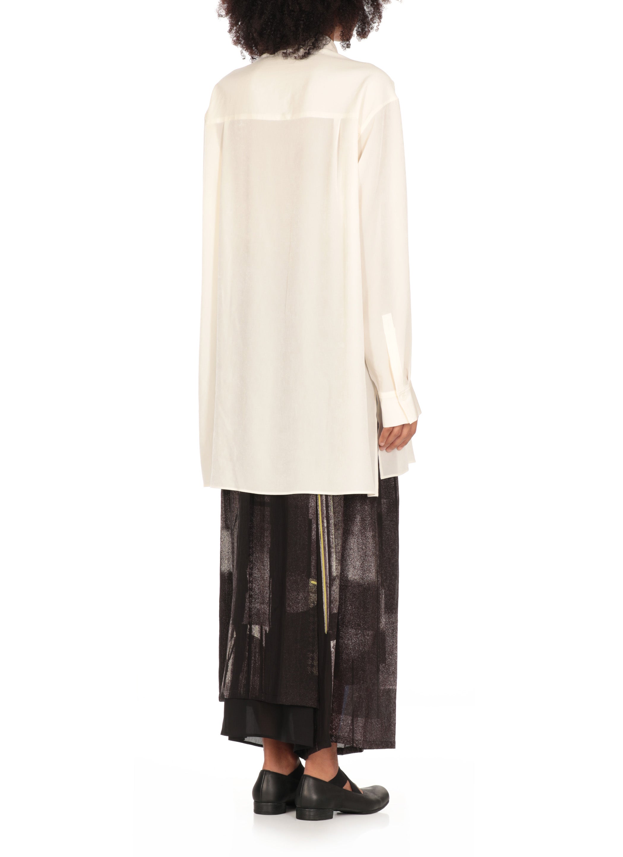 Ys Shirts White Triacetate Polyester