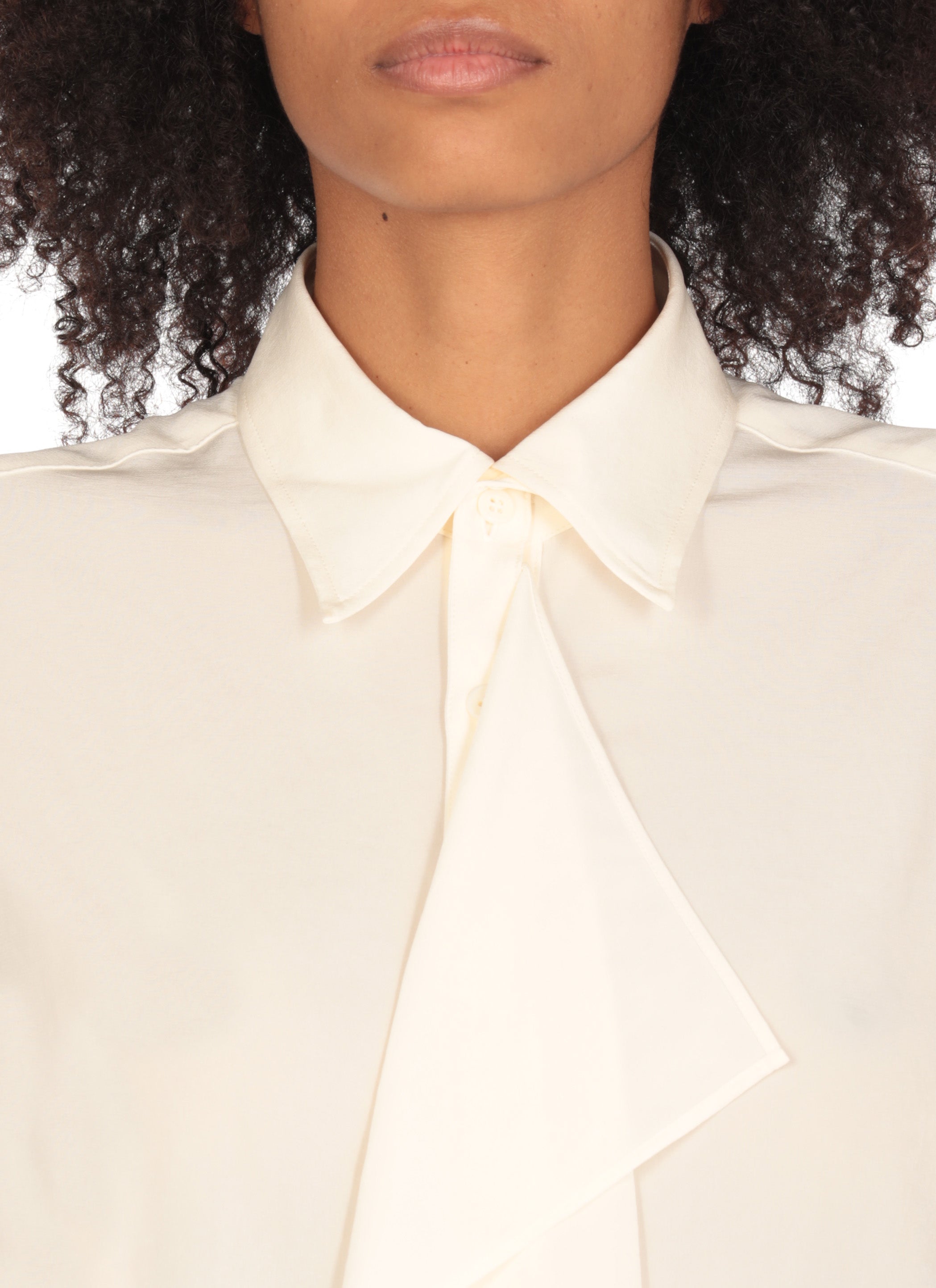 Ys Shirts White Triacetate Polyester