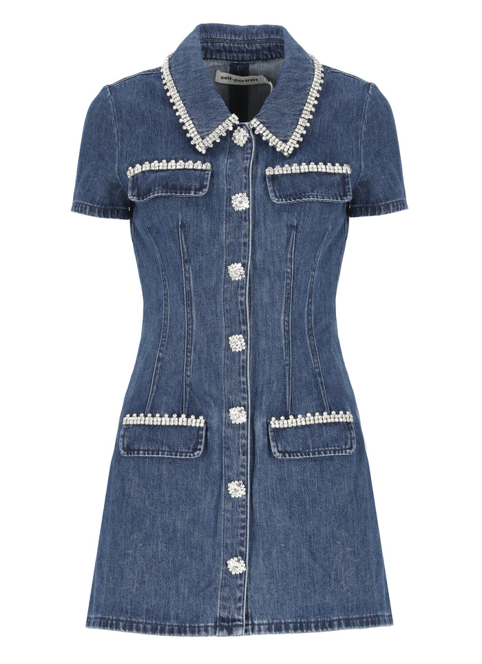 Self Portrait Dresses Blue Cotton
