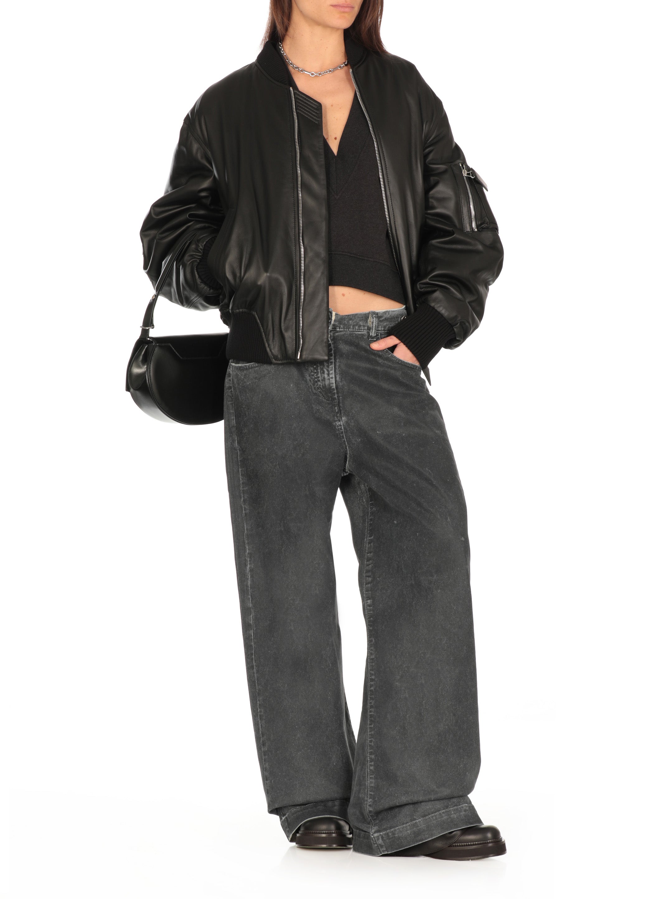 The Attico Sweaters Black Cotton Elastane