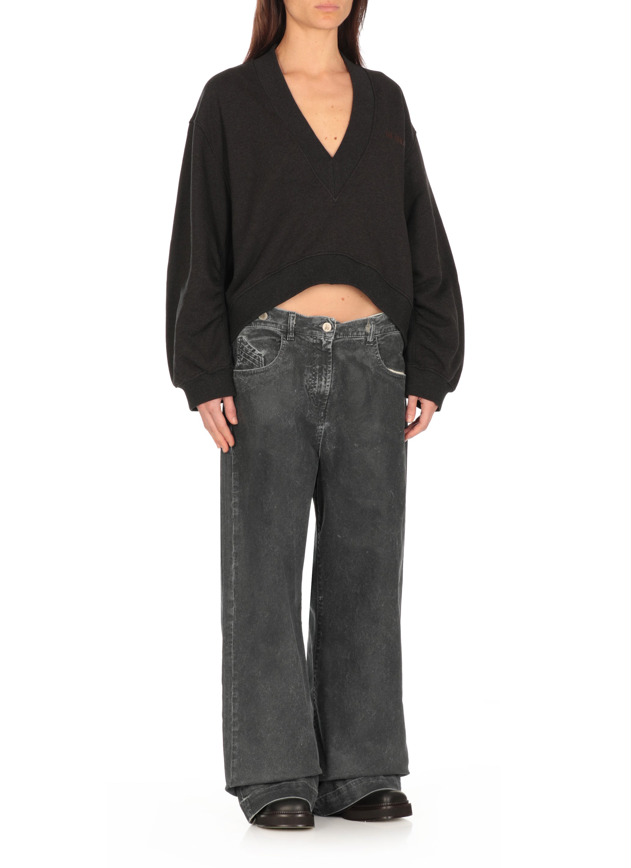 The Attico Sweaters Black Cotton Elastane