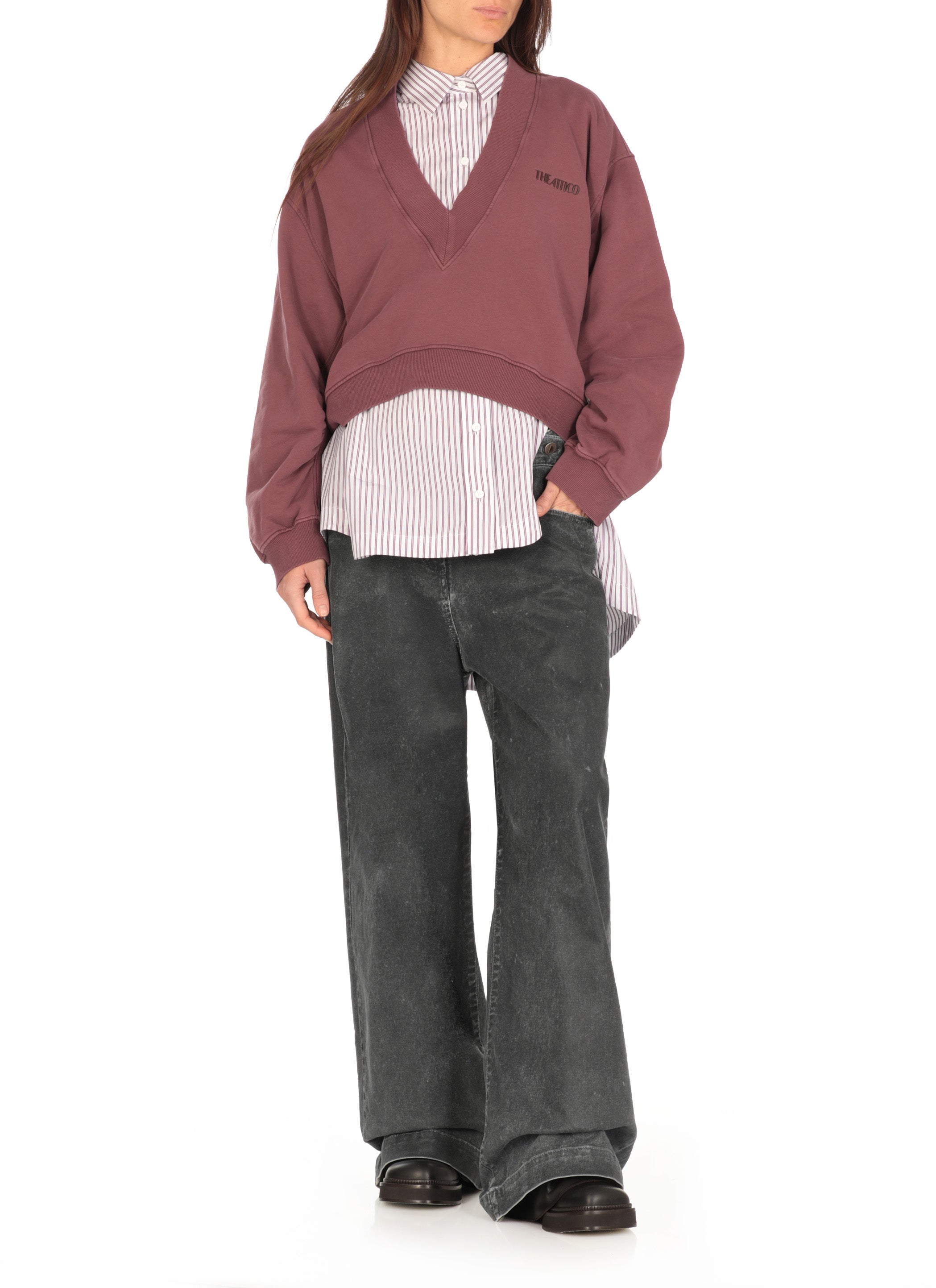 The Attico Sweaters Bordeaux Cotton Elastane