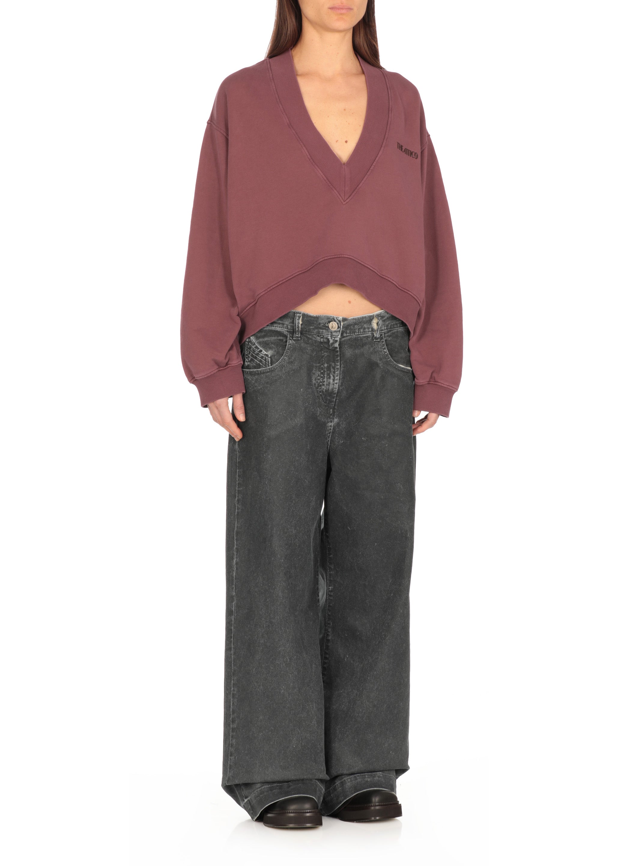 The Attico Sweaters Bordeaux Cotton Elastane