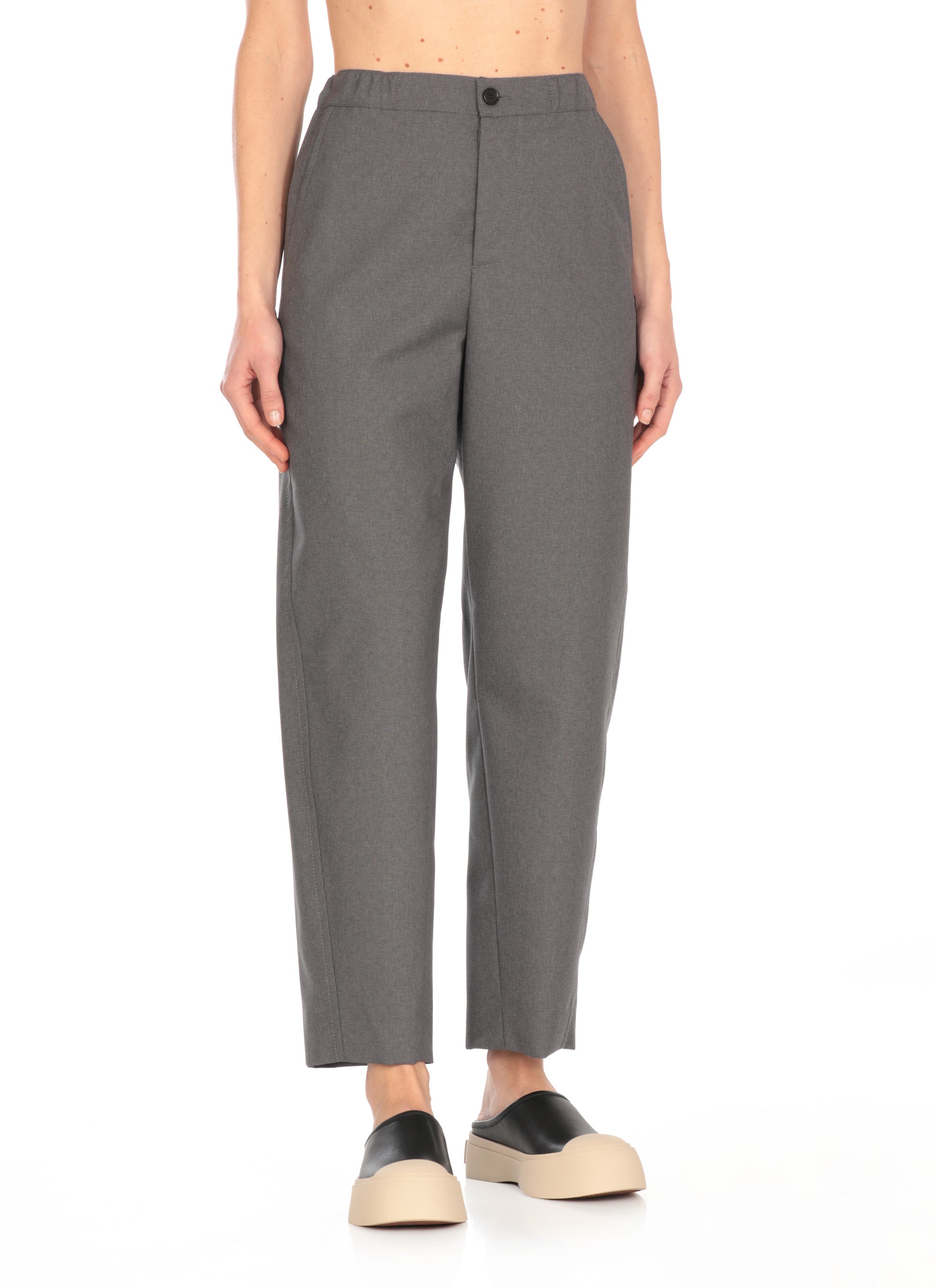 Marni Trousers Grey Virgin Wool Lining: Viscose