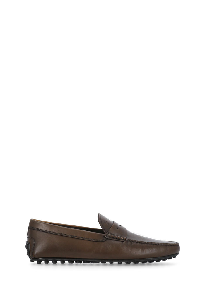 Tods Flat Shoes Brown Cow Leather Sole: Rubber