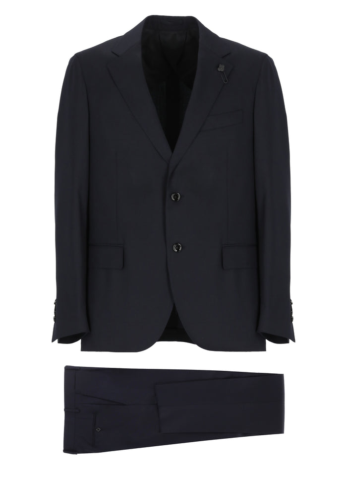 Lardini Suit Blue Wool Elastane