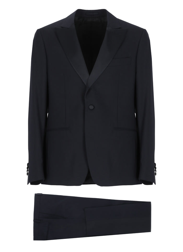 Lardini Suit Blue Virgin Wool Elastane