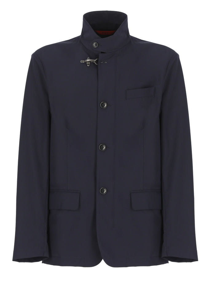 Fay Coats Blue Polyamide Elastane