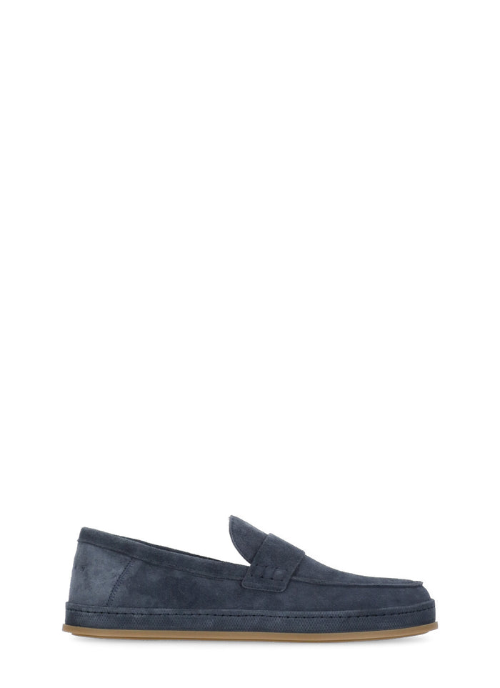 Hogan Flat Shoes Blue Cow Leather Sole: Rubber