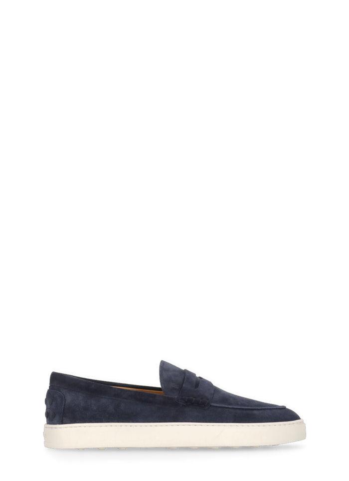 Tods Flat Shoes Blue Cow Leather Sole: Rubber