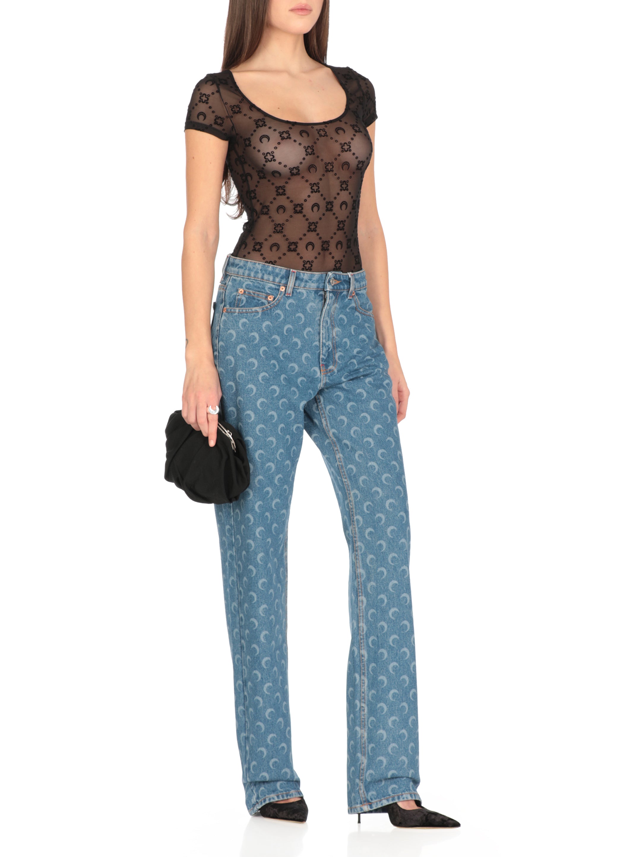 Marine Serre Jeans Blue Cotton