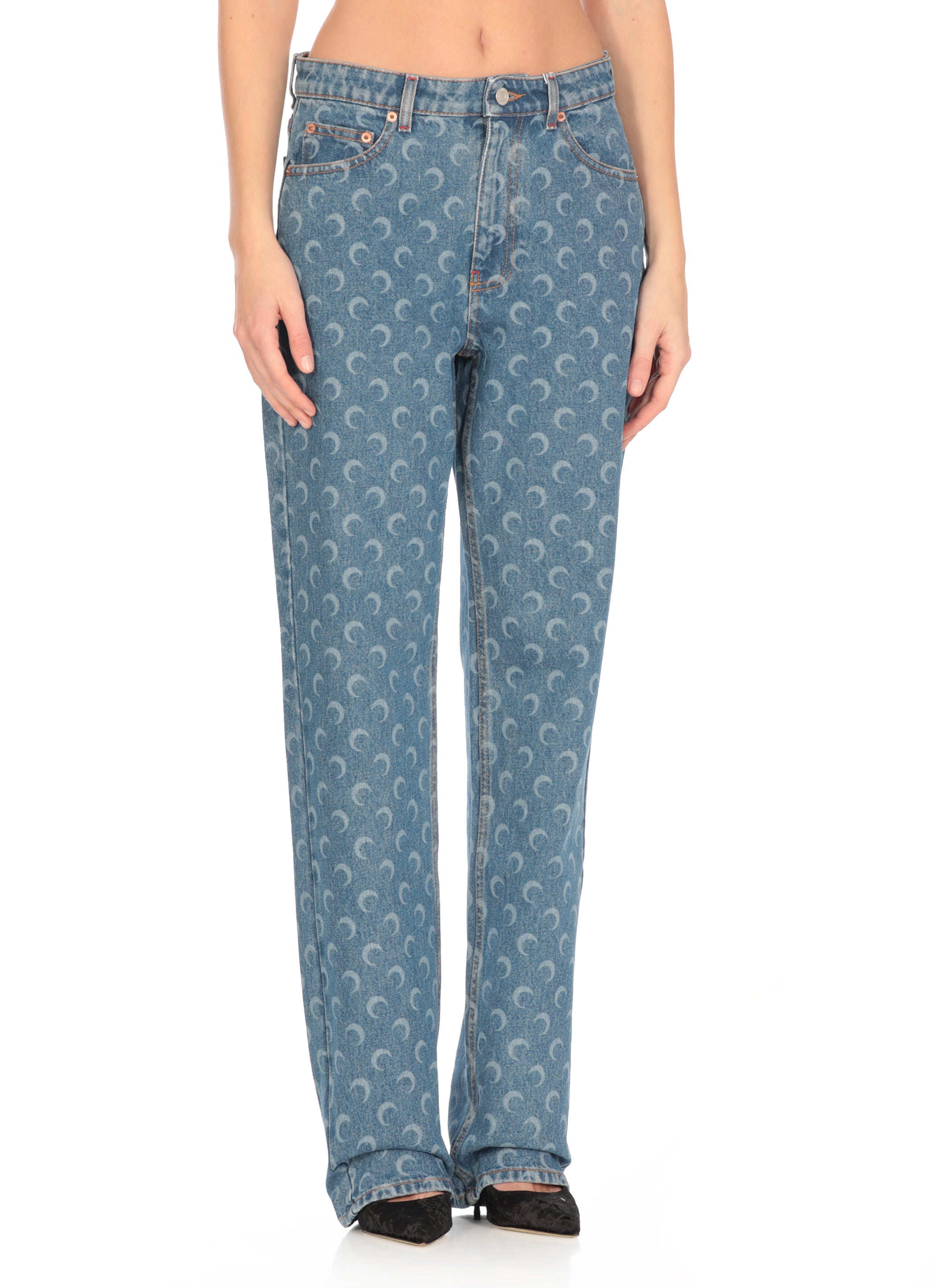 Marine Serre Jeans Blue Cotton