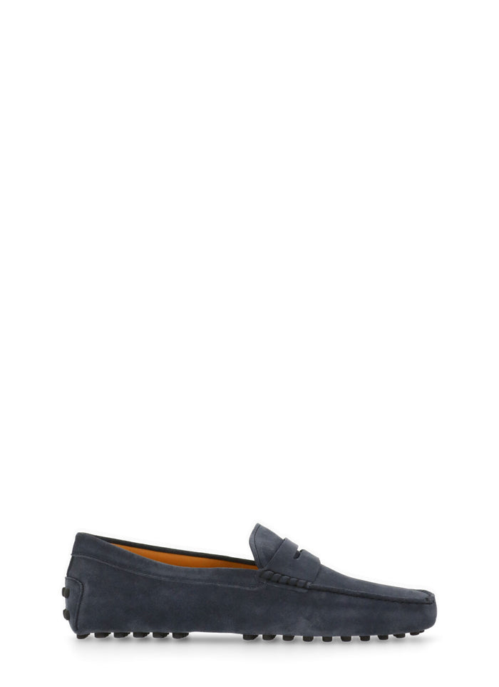 Tods Flat Shoes Blue Cowhide Sole: Rubber