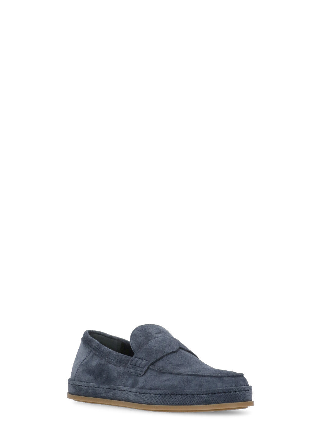 Hogan Flat Shoes Blue Cow Leather Sole: Rubber