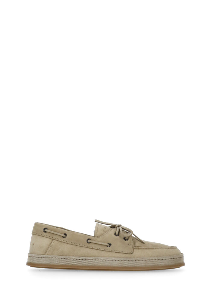Hogan Flat Shoes Beige Cow Leather Sole: Rubber
