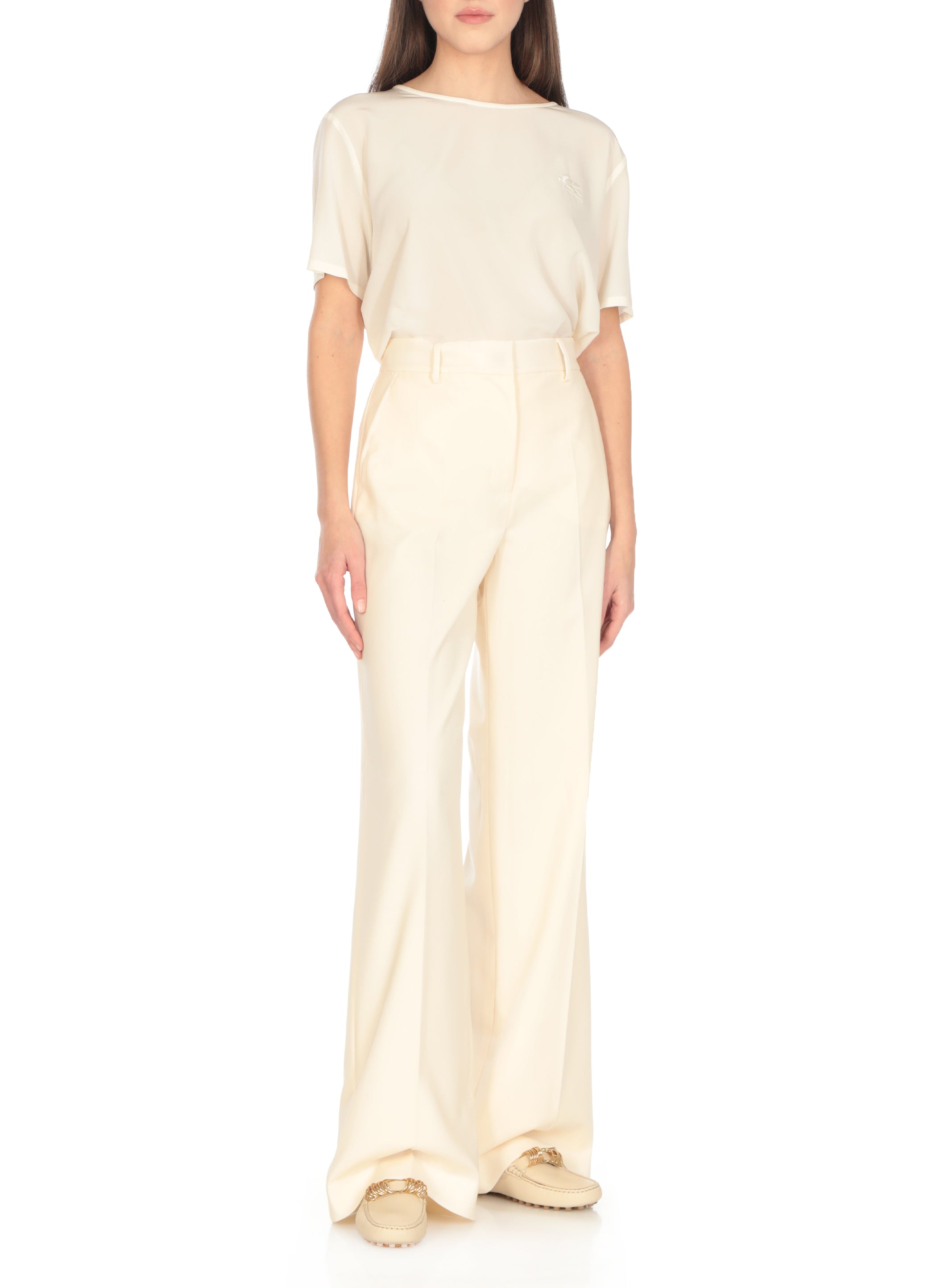 Tods Flat Shoes Ivory Cowhide Sole: Rubber