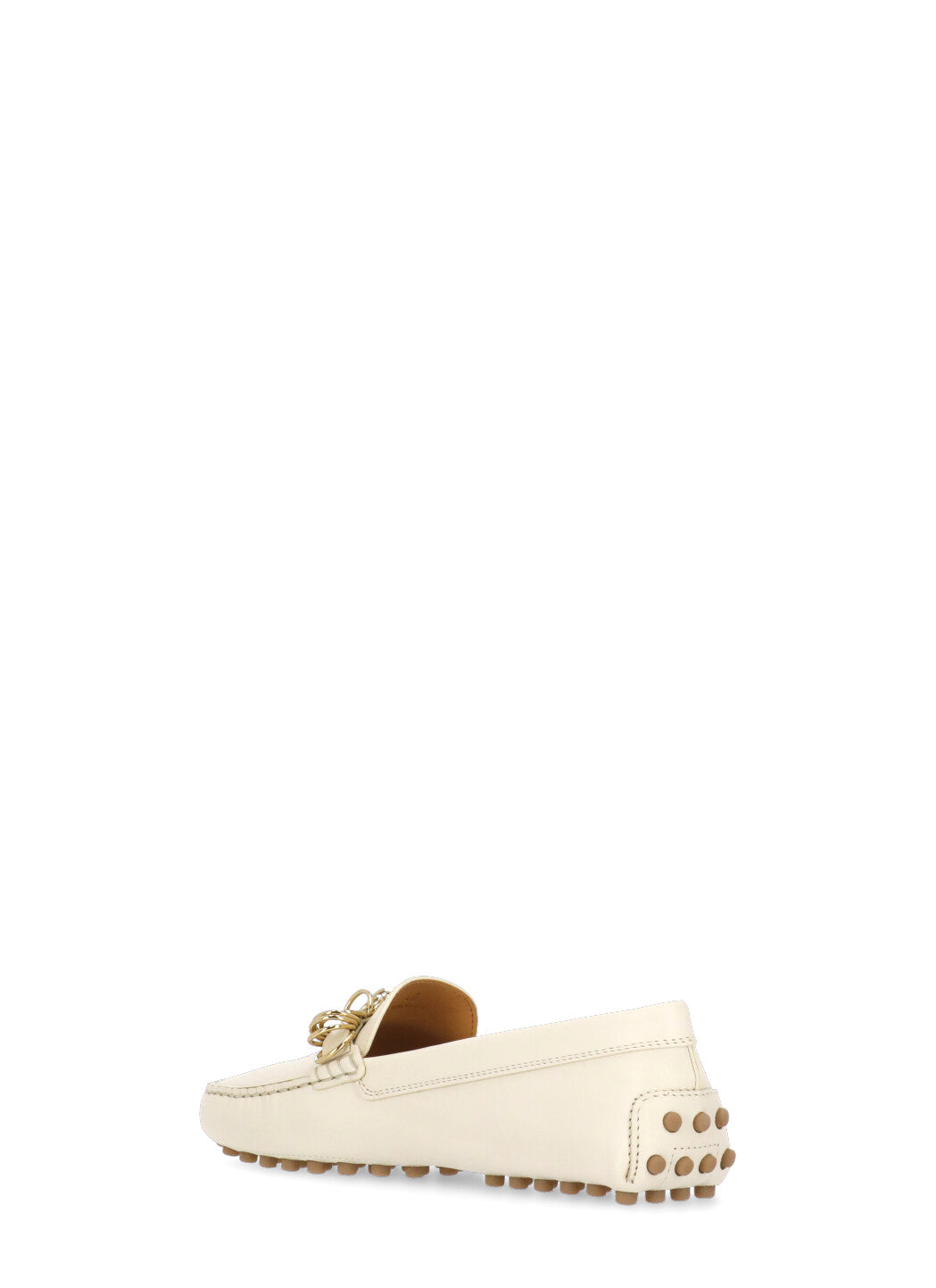 Tods Flat Shoes Ivory Cowhide Sole: Rubber