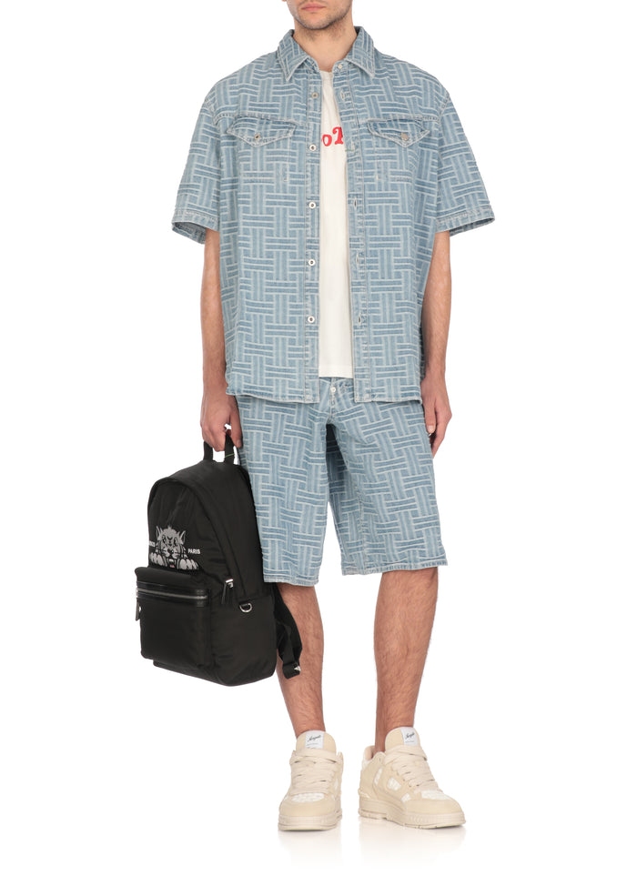 Kenzo Shorts Light Blue Cotton