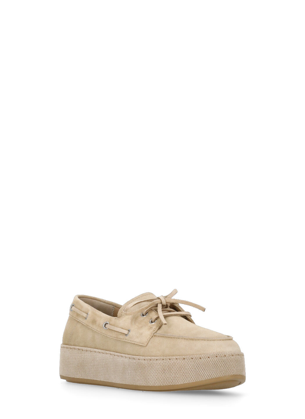 Hogan Flat Shoes Beige Cow Leather Sole: Rubber