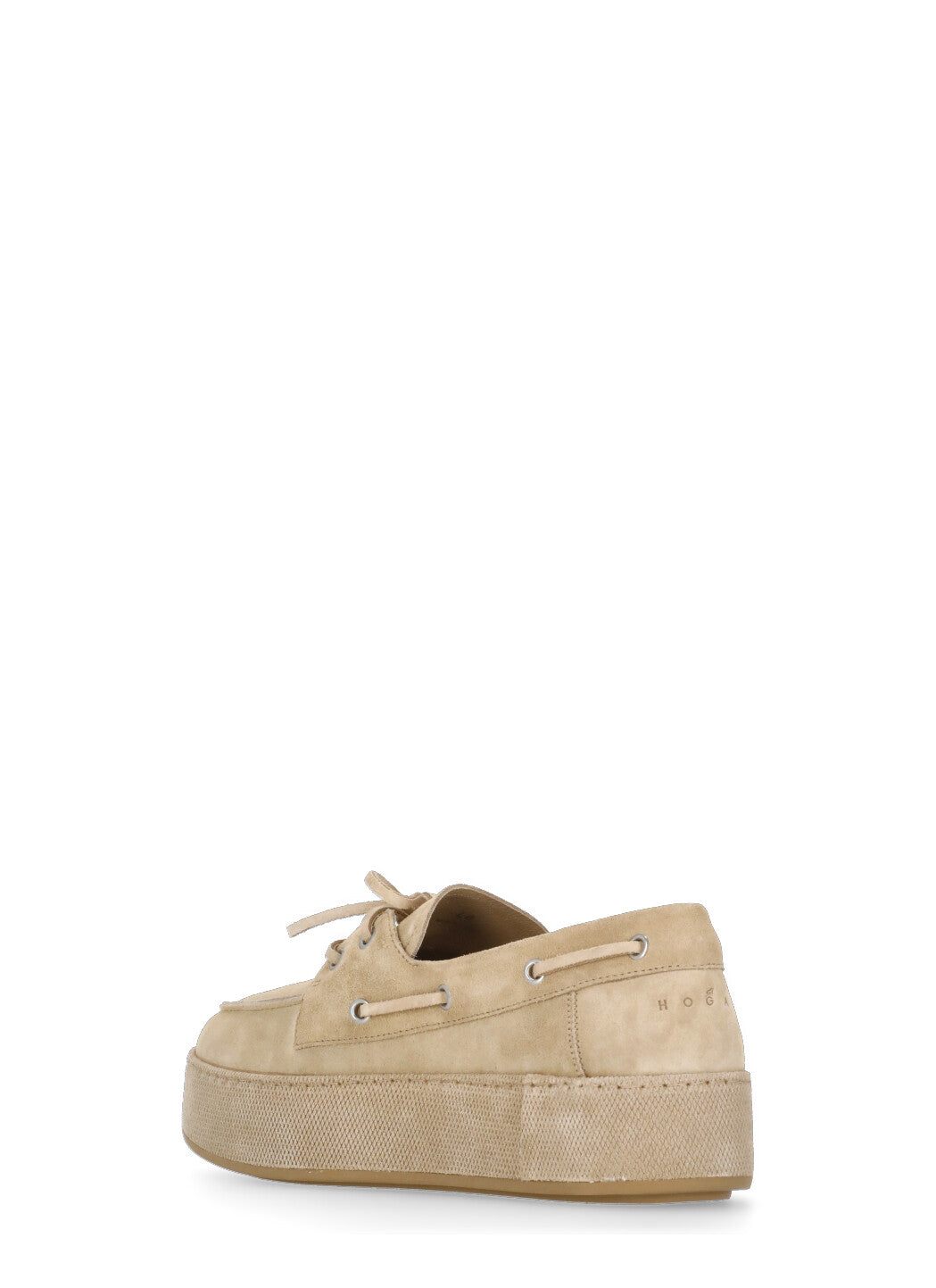 Hogan Flat Shoes Beige Cow Leather Sole: Rubber