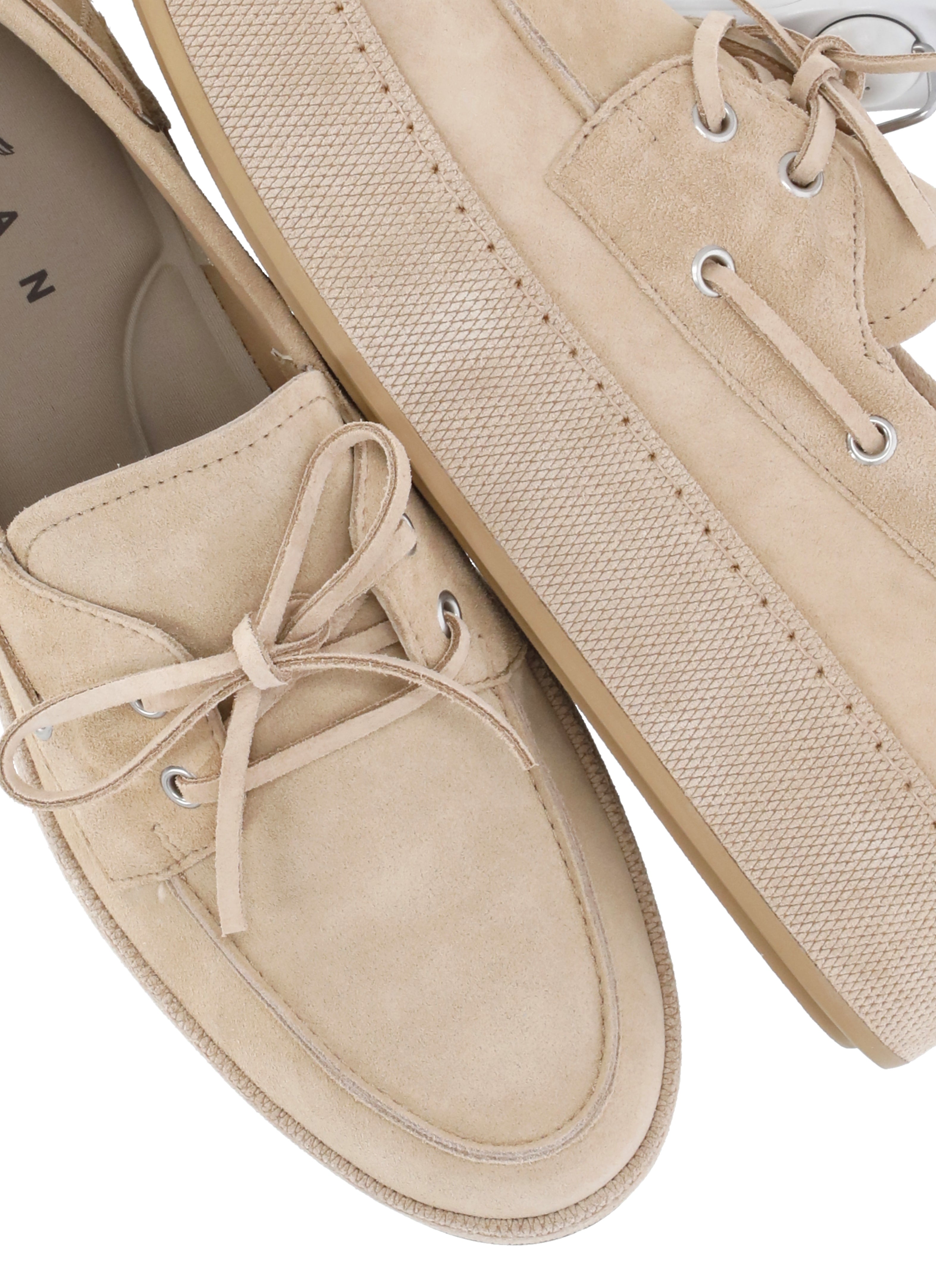 Hogan Flat Shoes Beige Cow Leather Sole: Rubber