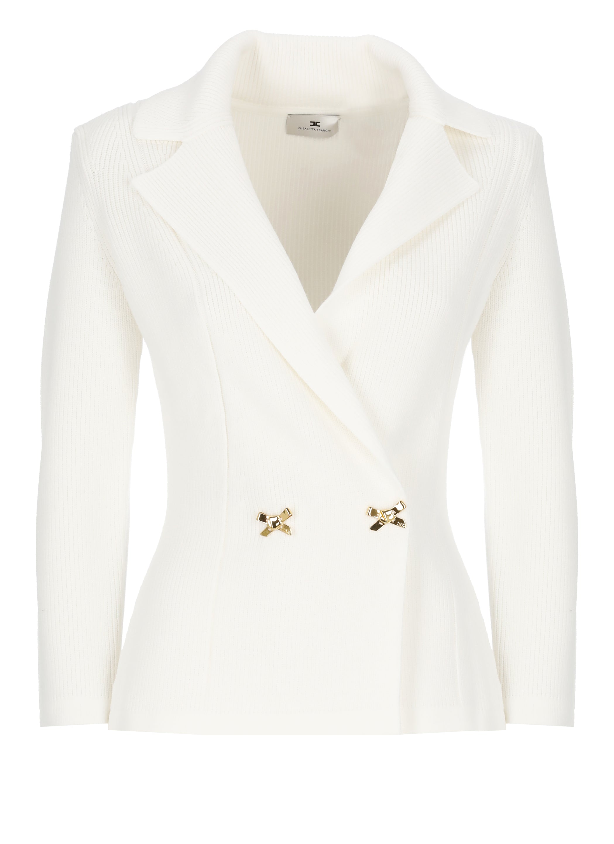 Elisabetta Franchi Jackets Ivory Viscose Polyester Polyamide