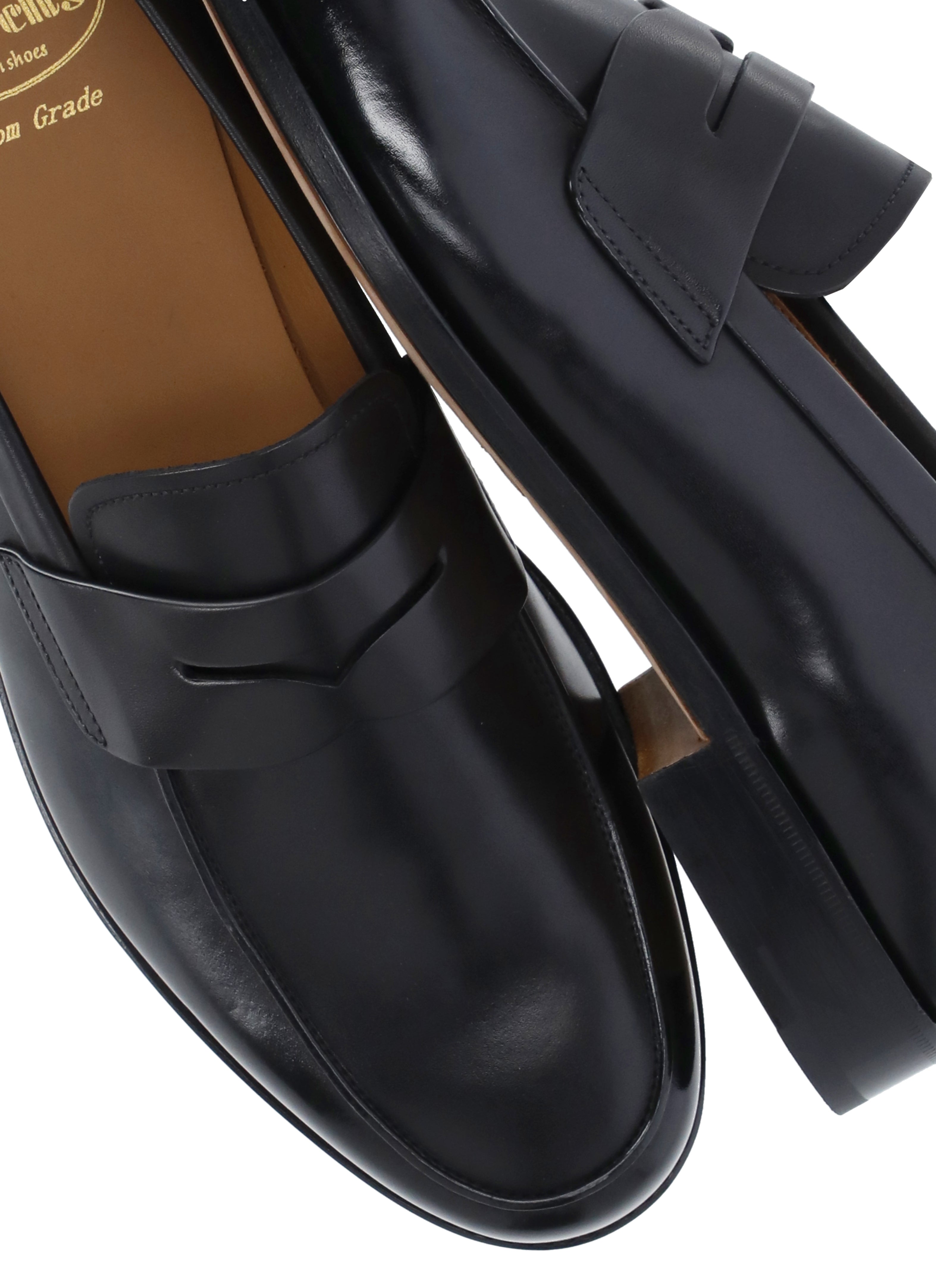 Churchs Flat Shoes Black Calf Leather