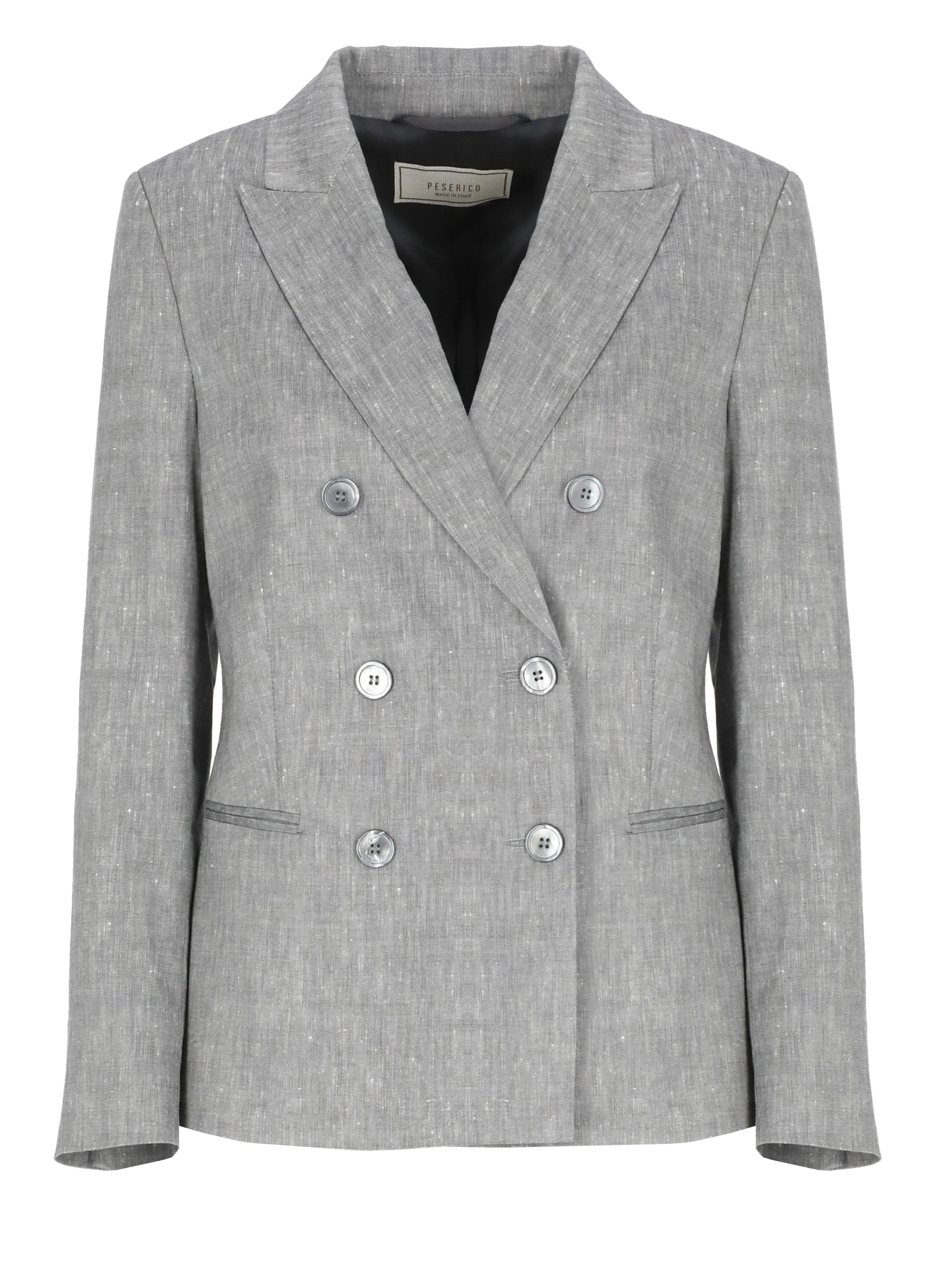 Peserico Jackets Grey Linen Wool Lining: Viscose