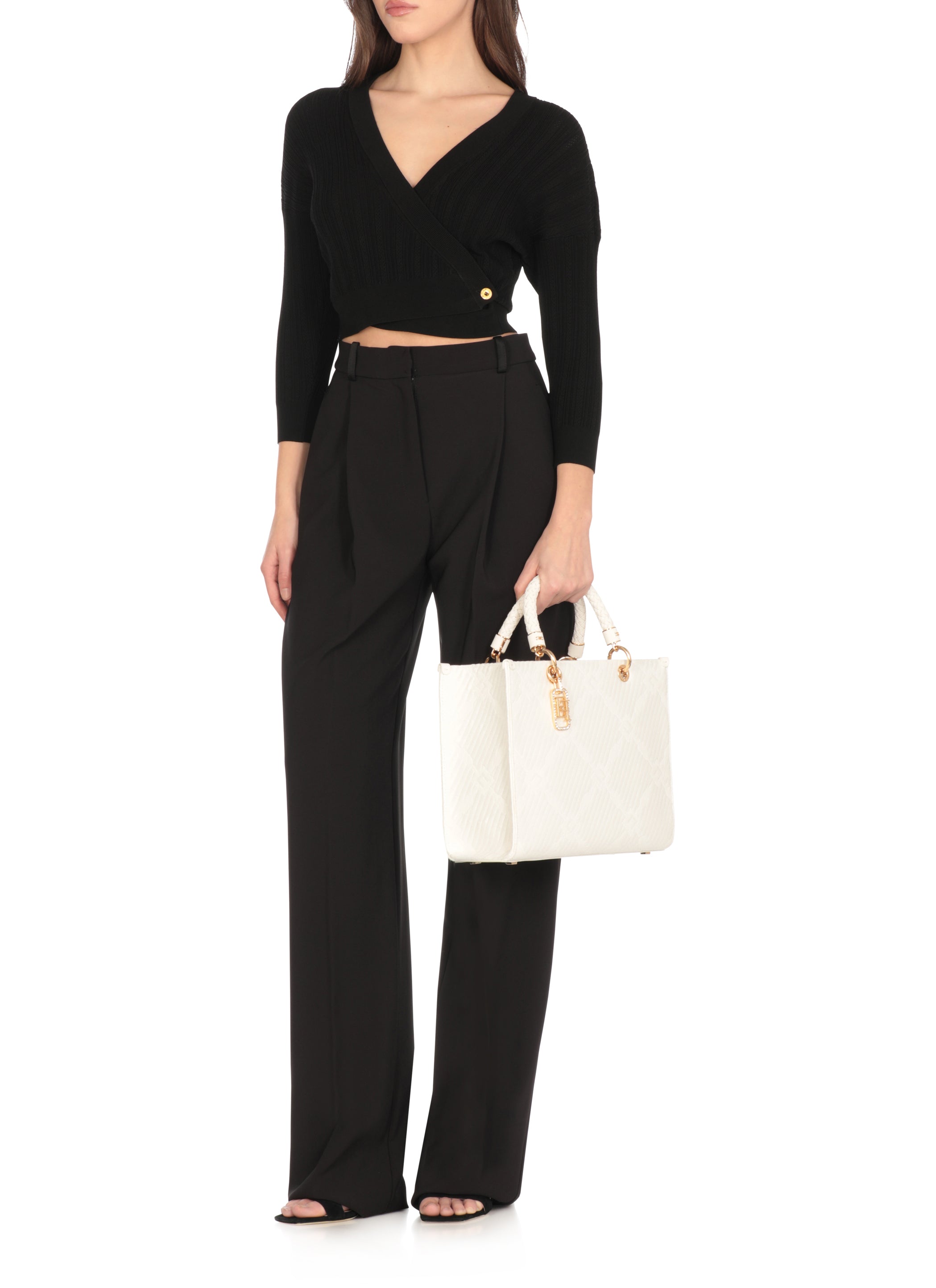 Elisabetta Franchi Bags White Polyester Polyamide