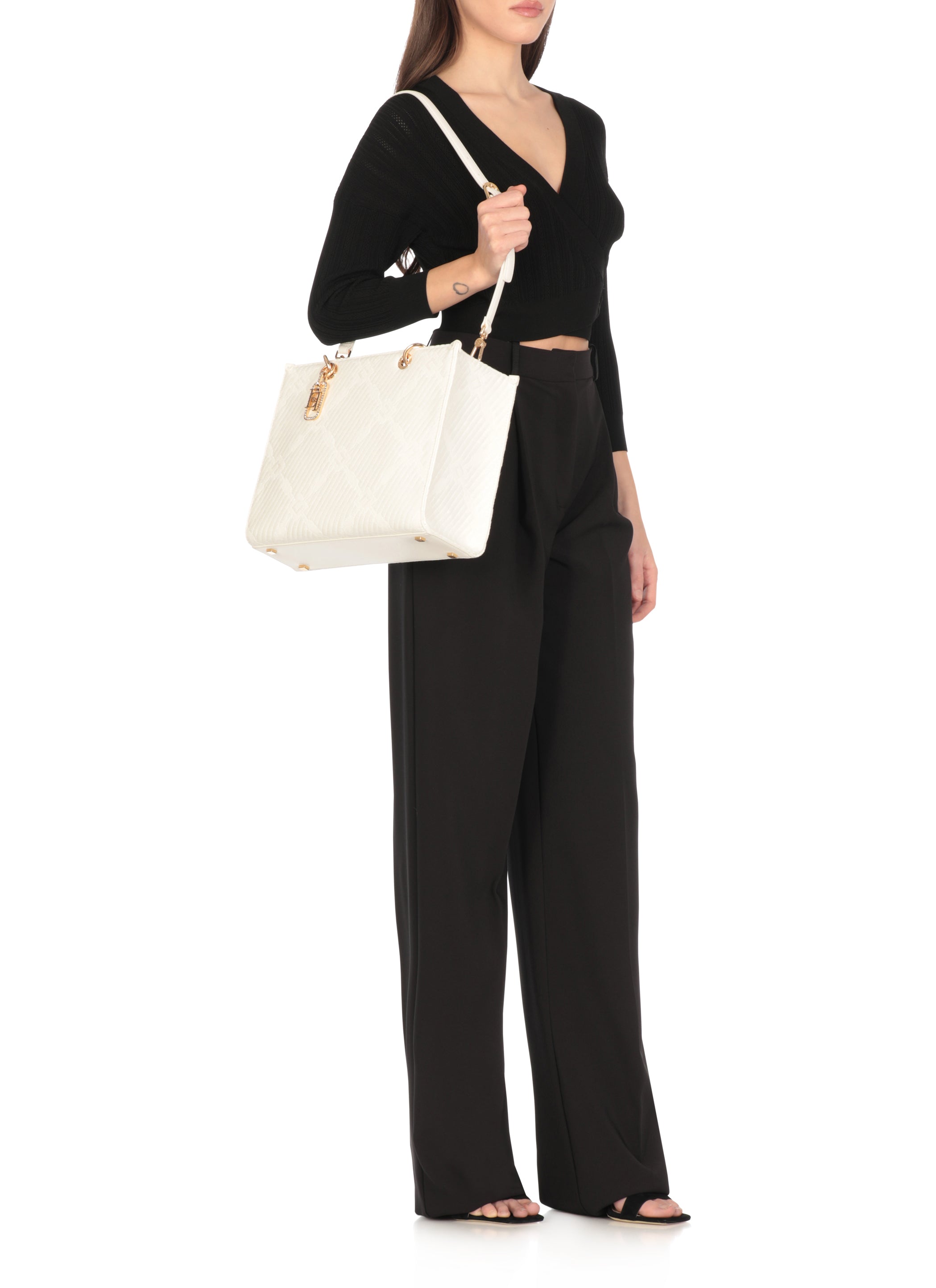 Elisabetta Franchi Bags White Polyester Polyamide