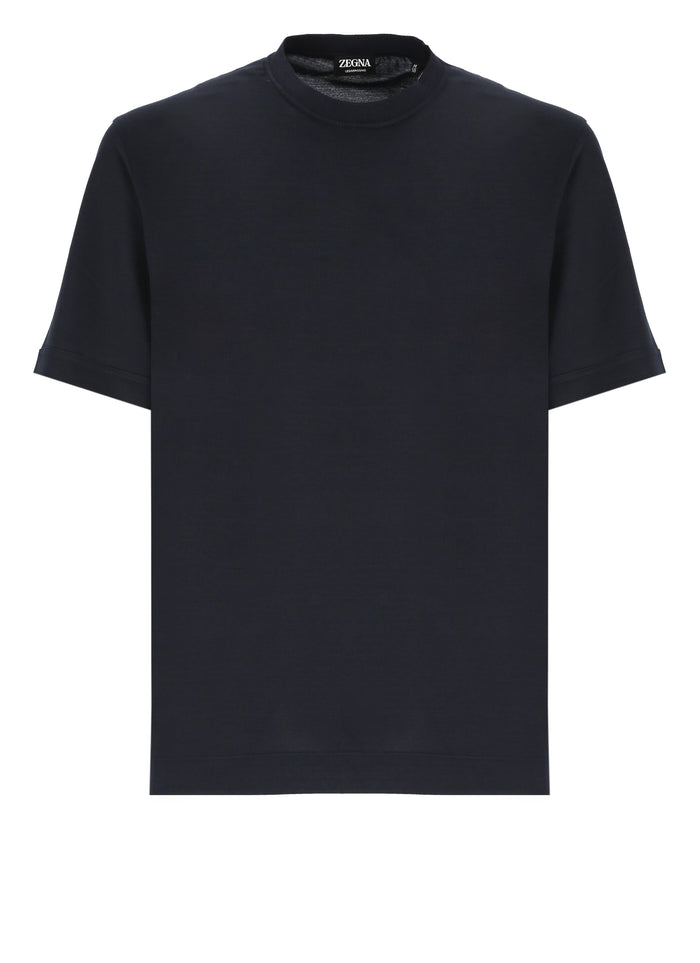 Zegna T-Shirts And Polos Blue Silk Cotton