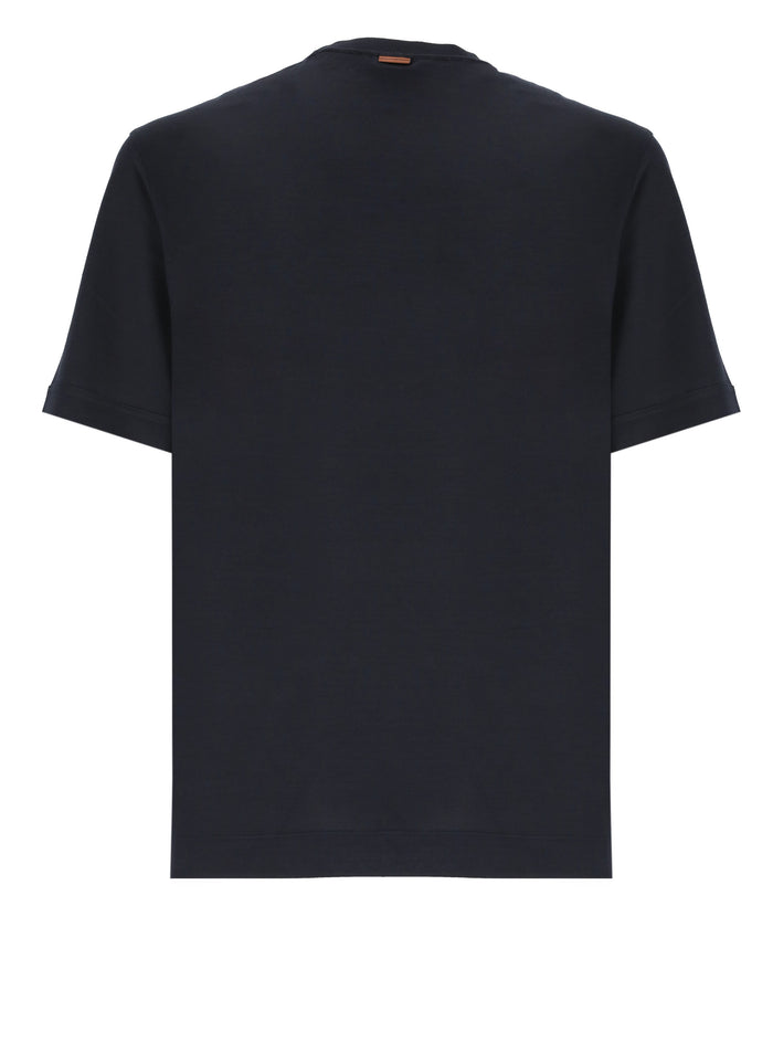 Zegna T-Shirts And Polos Blue Silk Cotton