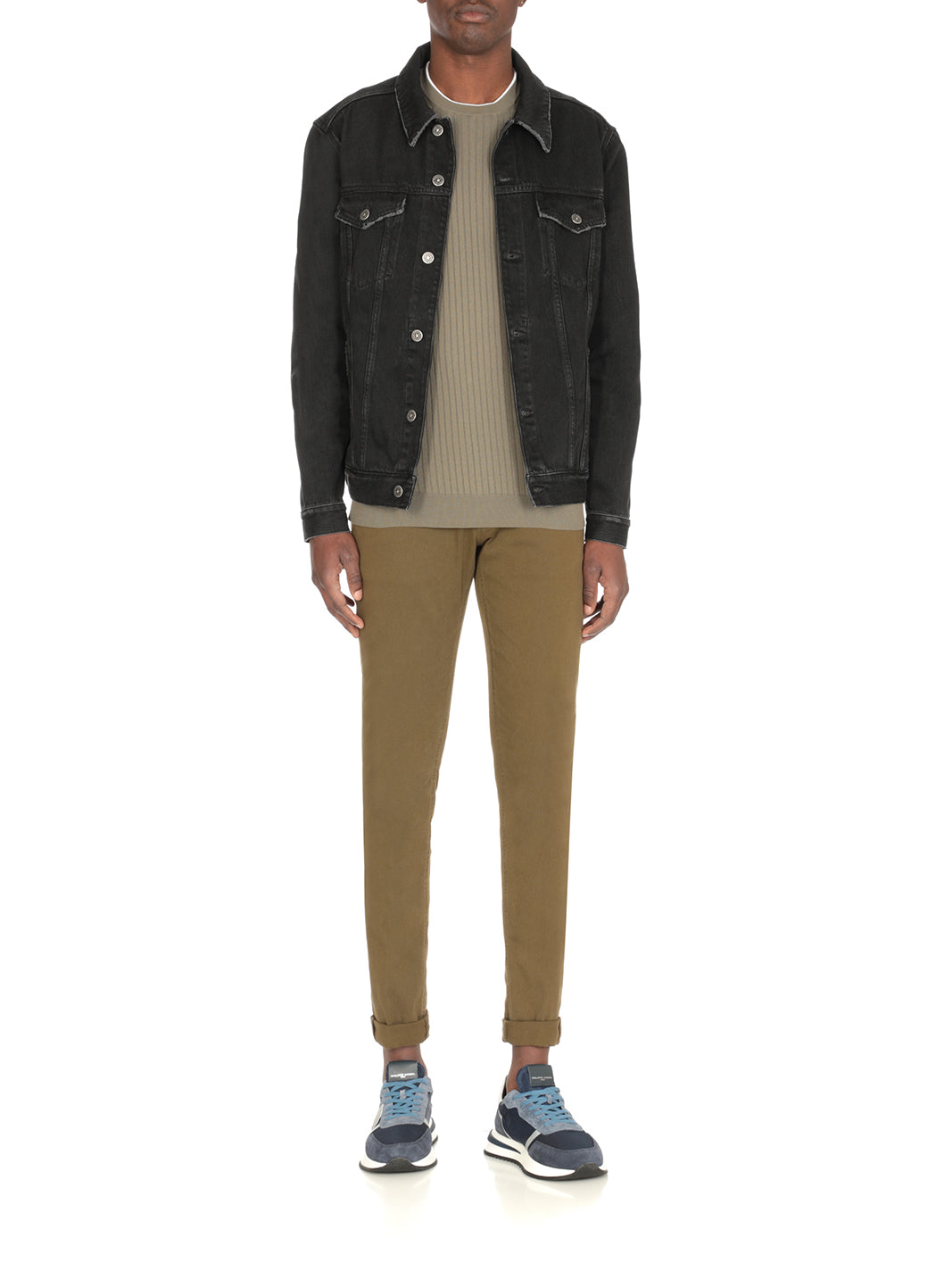 Philippe Model Sneakers Blue Textile - Calf Leather