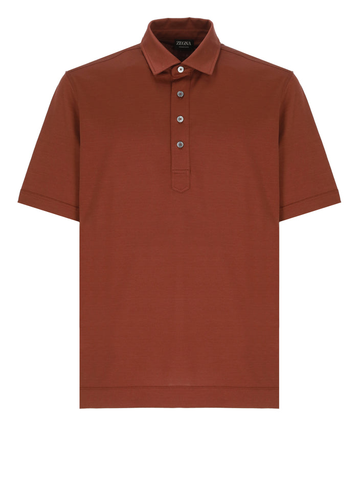 Zegna T-Shirts And Polos Brown Cotton Silk