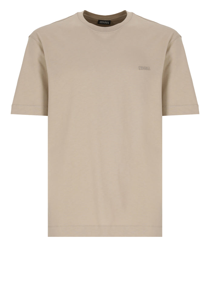 Zegna T-Shirts And Polos Beige Cotton