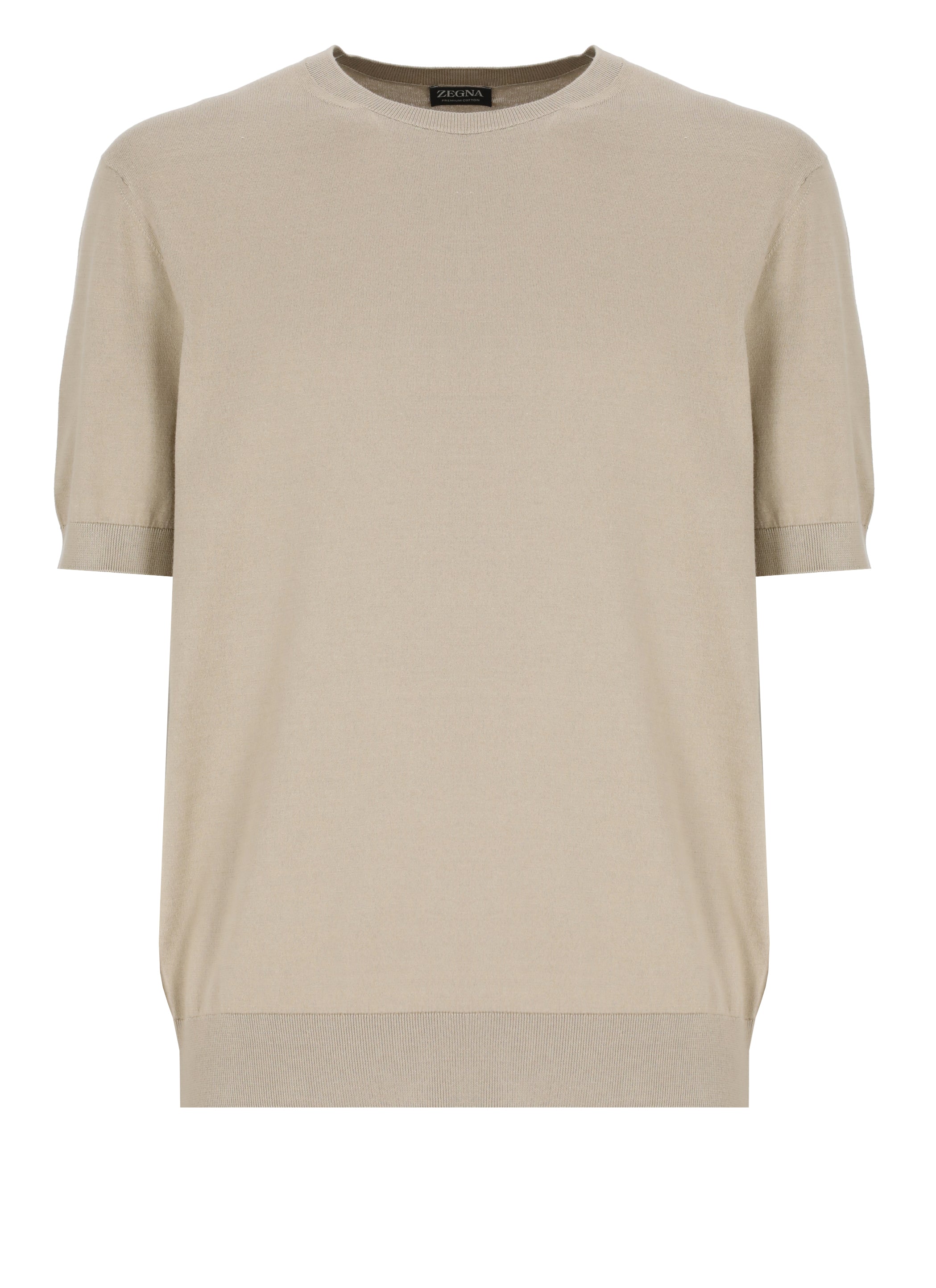 Zegna T-Shirts And Polos Beige Cotton