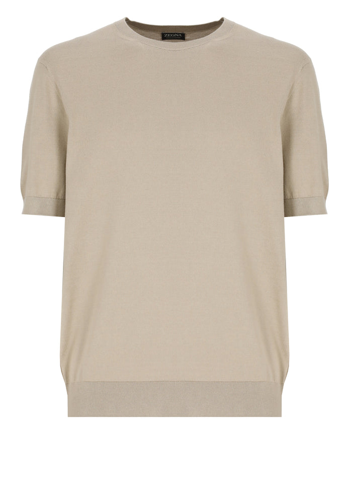 Zegna T-Shirts And Polos Beige Cotton