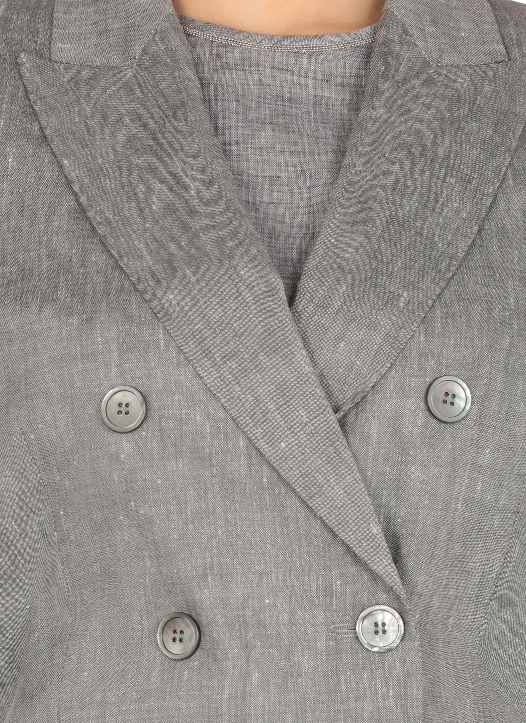 Peserico Jackets Grey Linen Wool Lining: Viscose