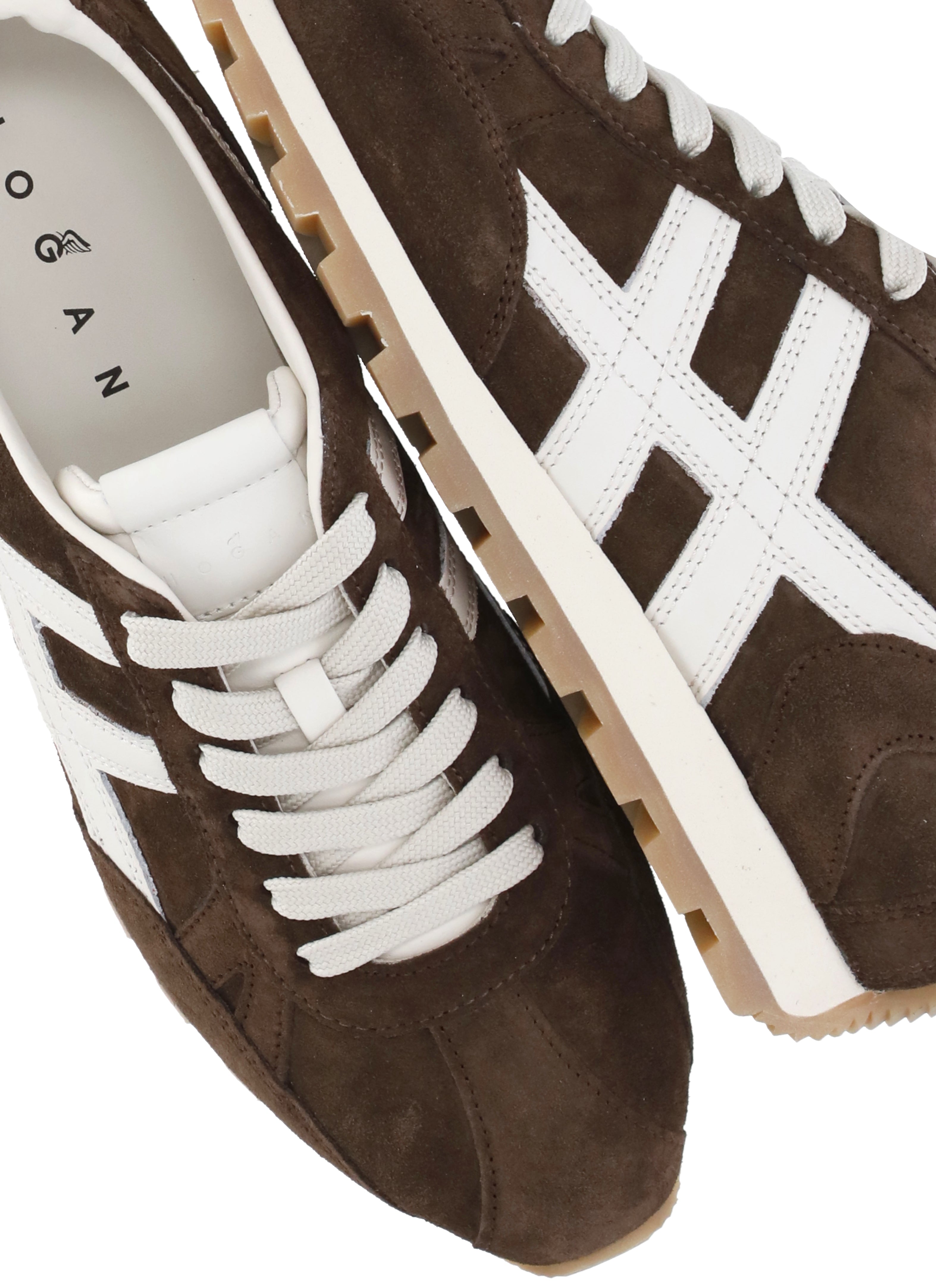 Hogan Sneakers Brown Cow Leather Sole: Rubber