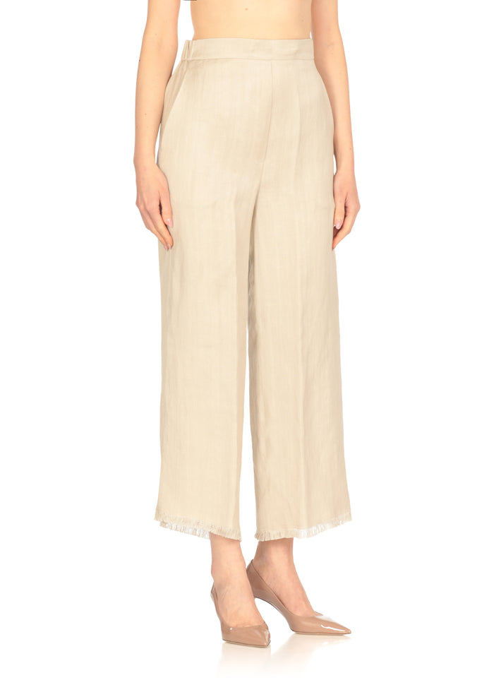 Antonelli Firenze Trousers Beige Viscose Linen