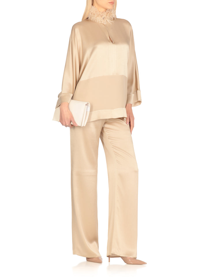 Antonelli Firenze T-Shirts And Polos Beige Acetate Silk