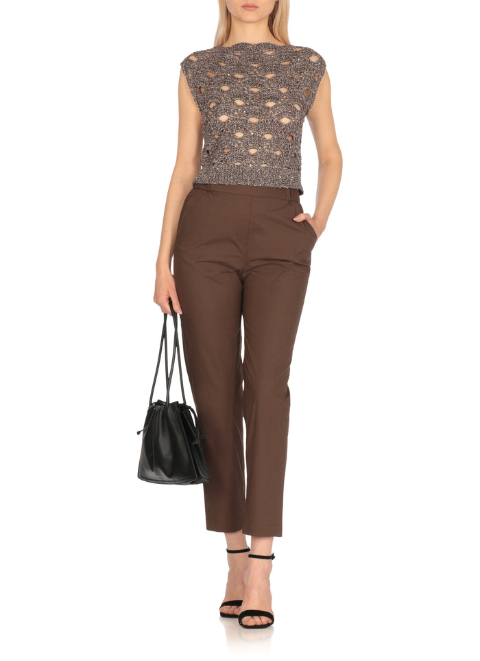 Antonelli Firenze Sweaters Brown Linen Cotton
