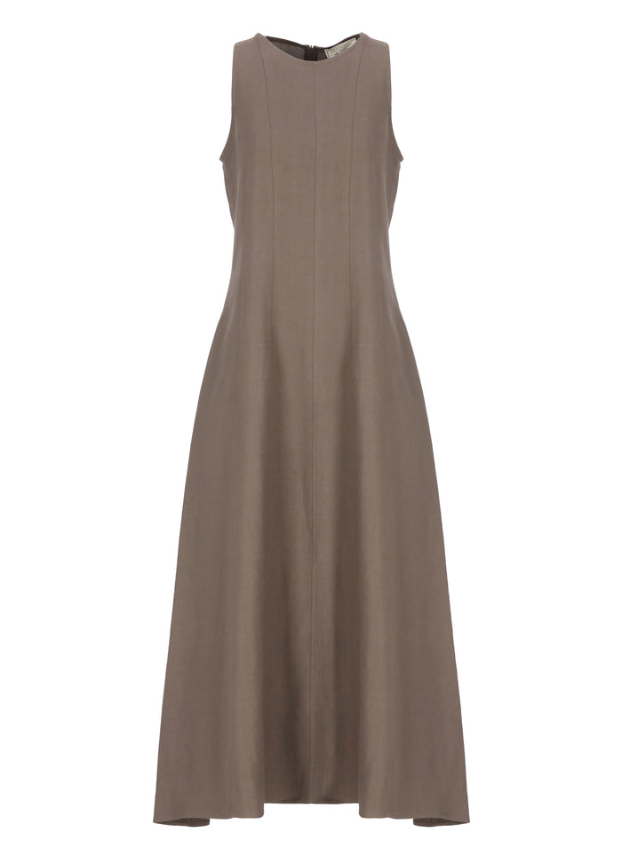 Antonelli Firenze Dresses Brown Viscose Linen